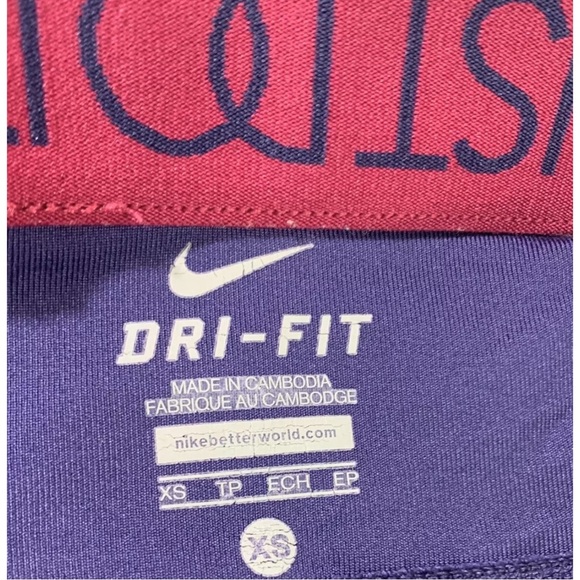 Nike Dri-Fit Relay Crop Leggings Dark Purple Foldover Waistband style 50… - Picture 5 of 10